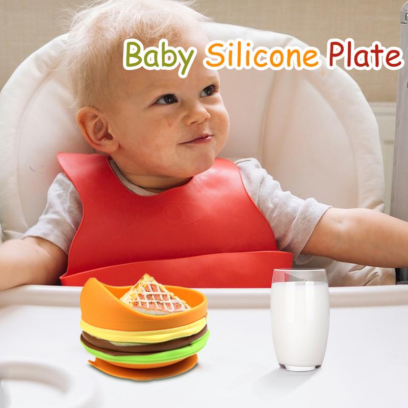 Baby Food Weaning - Set Makan Bayi Silikon Mangkuk Makan