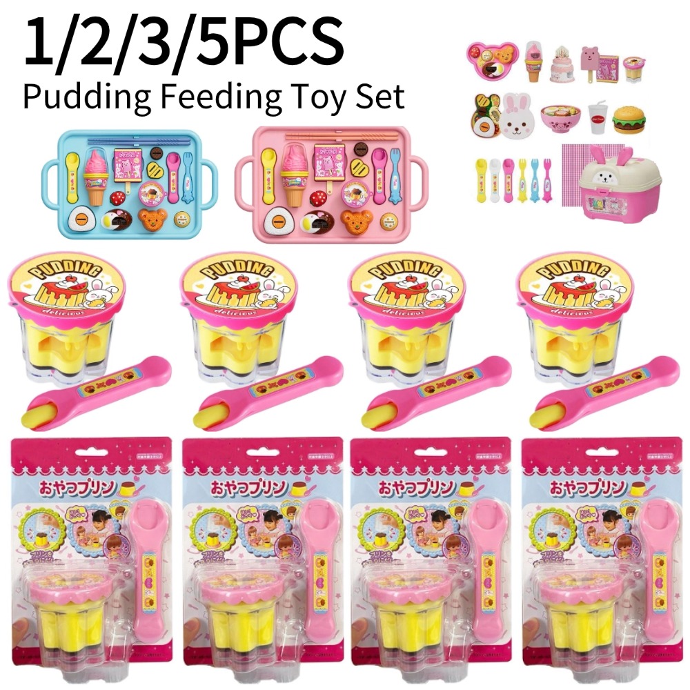 Baby Food Doll - Set Mainan Makanan Puding dengan Sendok