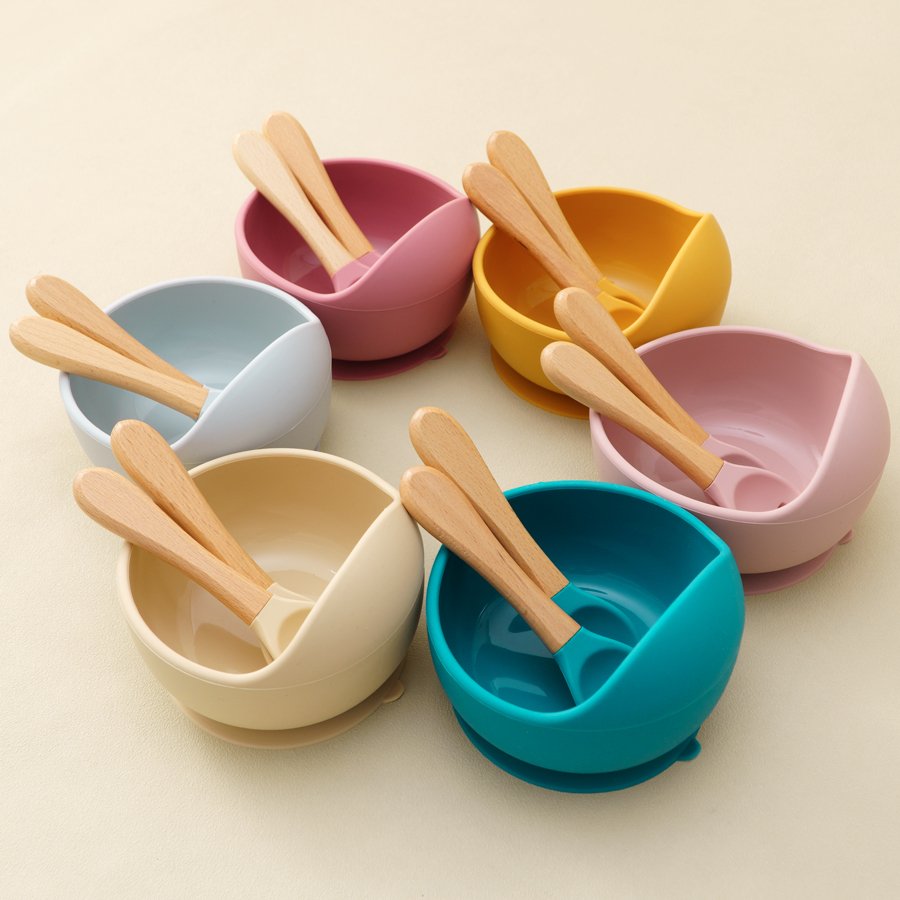 Baby Food Utensils - Mamaplan Set peralatan makan silikon bayi,