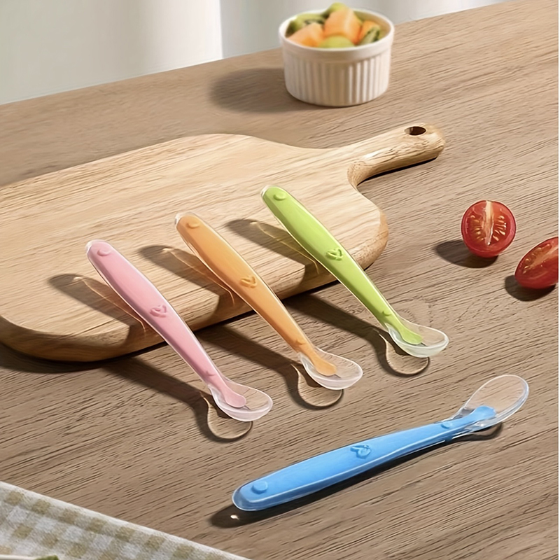 Baby Food Utensils - 1/2pcs Sendok Bayi Ujung Lembut Silikon,