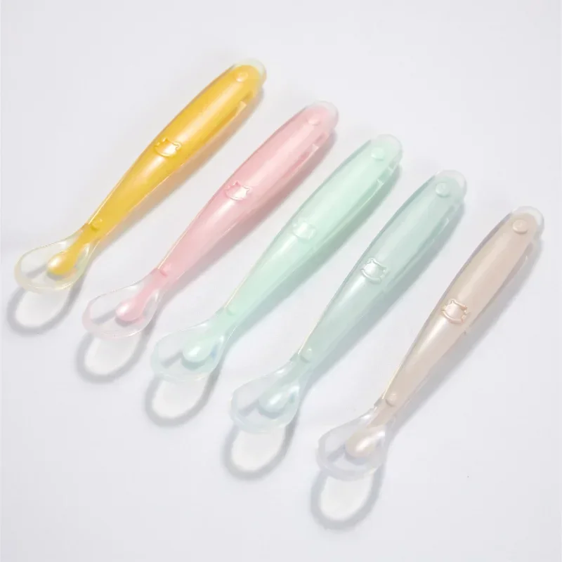 Baby Food Utensils - Sendok Bayi Silikon Lembut Sendok Latihan