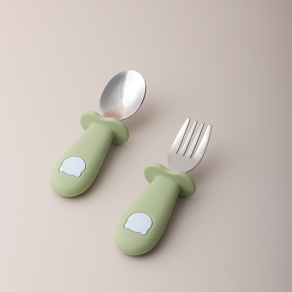 Sendok dan Garpu Silikon Bentu - Baby Food Utensils ulasan dan harga