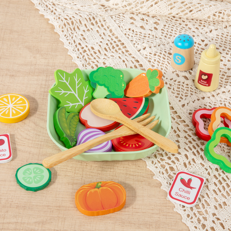 Set Mainan Simulasi Salad Kayu - Baby Food Under 1 Year ulasan dan harga