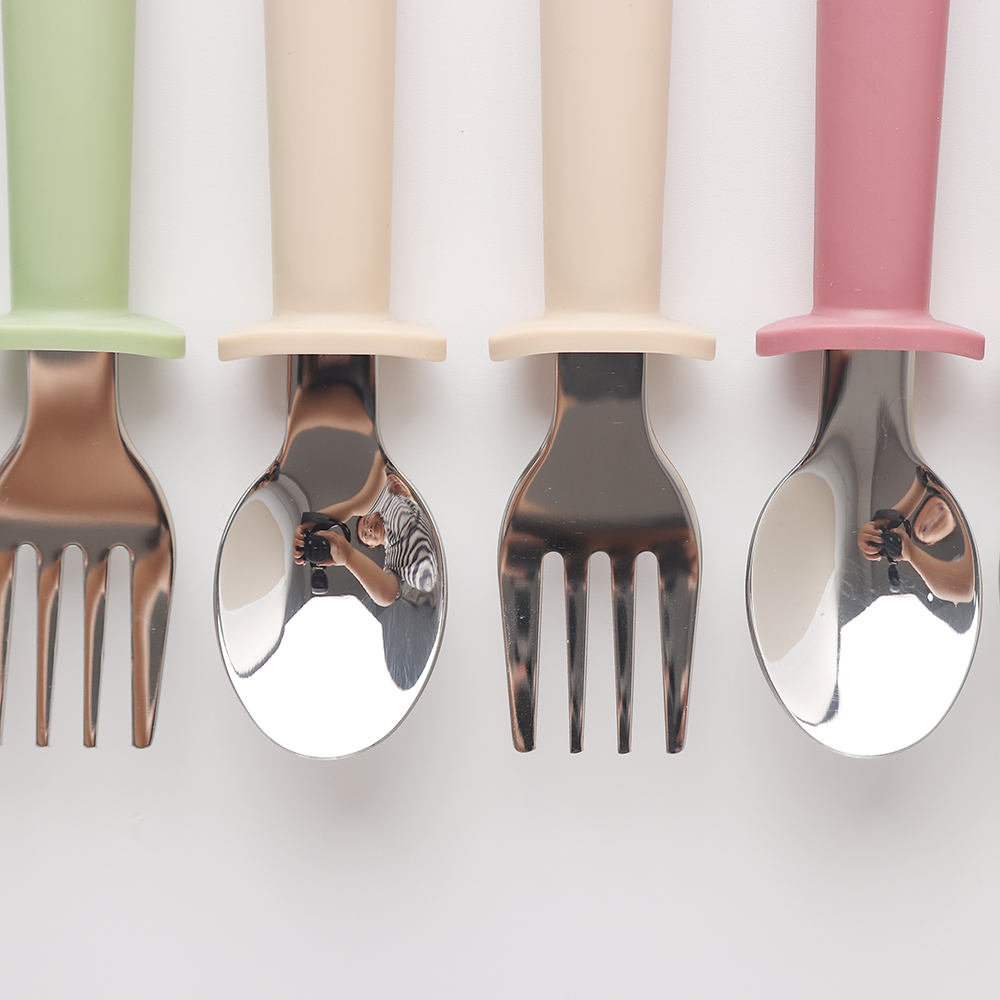 Set Sendok & Garpu Silikon Gag - Baby Food Weaning ulasan dan harga