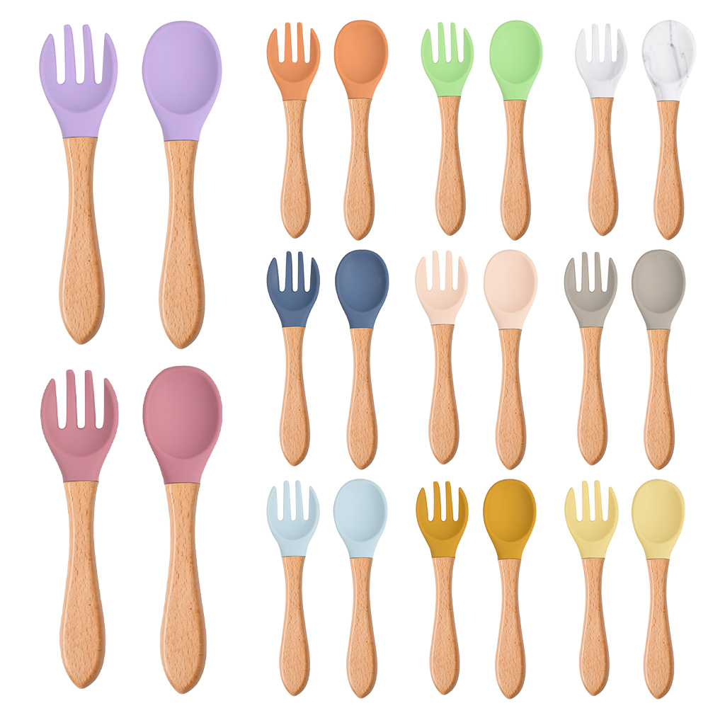 2 Buah/Set Sendok Garpu Siliko - Baby Food Utensils ulasan dan harga