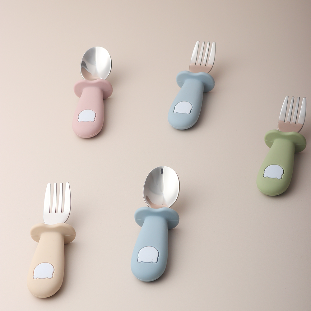 Sendok dan Garpu Silikon Bentu - Baby Food Utensils ulasan dan harga